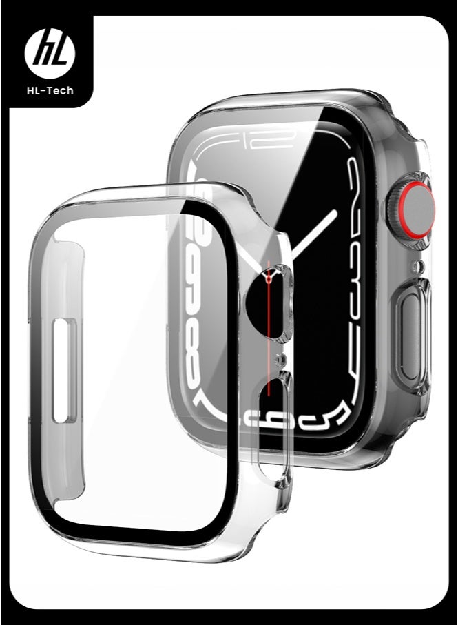 HL-Tech Apple Watch Series 11 10 42mm case with Tempered Film Screen Protector, Full Protective Hard PC Bumper Touch Sensitive HD Screen Cover(42mm,Clear) - Image 1